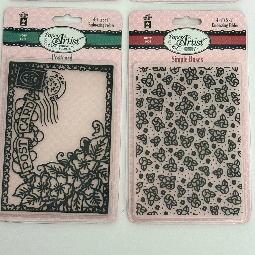 Lot of 8 Paper Artist Embossing Folders Hot Off The Press Card‎ Making Craft